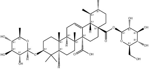 Quinovic acid 3-O-(6-deoxyglucoside) 28-O-glucosyl ester